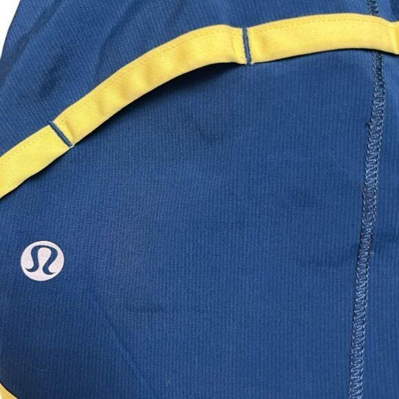 Lululemon Speed Short Neon Yellow and Blue Athletic Shorts - Picture 6 of 8